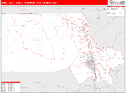 Ogden-Clearfield Metro Area Wall Map Red Line Style